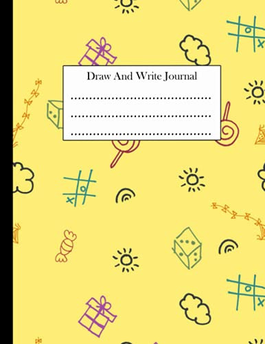 Draw And Write Journal for Kids Age 4-8 Years Old: Cute Yellow cover Composition Notebook and Primary Story Journal for boys and girls ages 4, 5, 6, 7 ... handwriting practice paper with drawing space