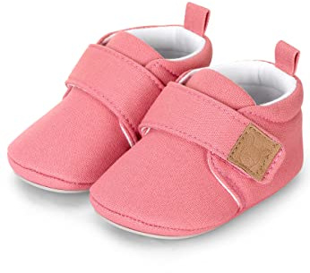 Sterntaler Chaussons d'éveil uni - Chaussures pour bébé en toile avec fermeture Velcro - Chaussons pour bébé et enfant - Semelle étoile cousue antidérapante - Baskets unisexes avec doublure en jersey