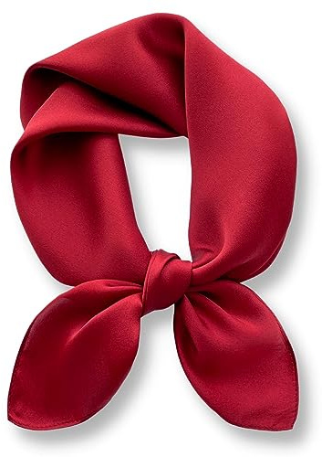 PoeticEHome Bufanda de seda de morera 100% pura color liso, pañuelo cuadrado 68x68cm para mujer, accesorio para cabeza y cuello en tono sólido, regalo empaquetado
