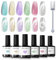 Modelones UV Nagellack 6 Farben Gelee Grün Lila Gelb Rosa Weiß Gel Nagellack UV Nageldesign Sets Soak Off Gel Polish für Maniküre Nageldesign