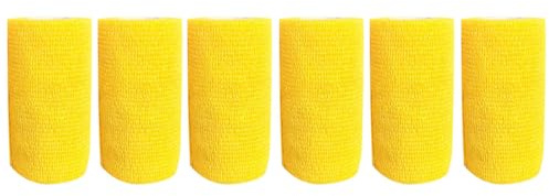 Fascia To-Flex Adesiva Flessibile 6 Pezzi, Fasce per la Protezione del Cavallo, per Favorire la Ripresa Dopo gli Sforzi e Proteggerlo da Graffi e Urti (Giallo)