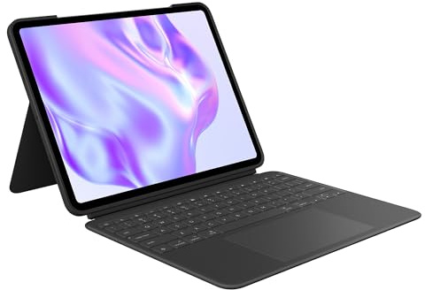 Logitech Combo Touch iPad Pro 13-inch (M4 & M5)(2024 & 2025) Keyboard Case - Detachable Backlit Keyboard with Kickstand, USB Connectivity, Comfortable Typing, Multi-use Mode - Midnight Black