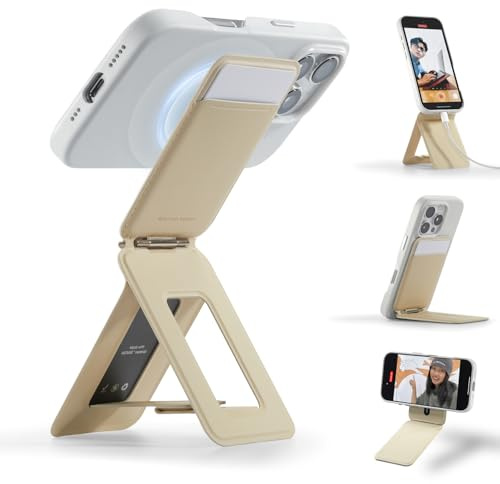 MOFT Porte Carte et Trépied Smartphone, Support Magnétique Téléphone, Ajustable Pliable avec 2 Porte Cartes, Magnétisme Fort (Bleu Marine)