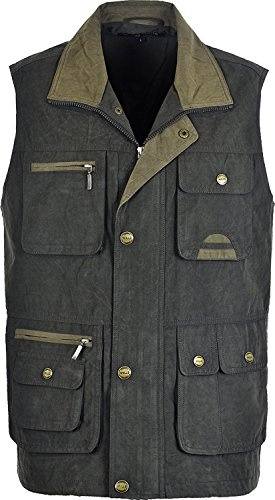 R G Clothing Mens Fishing,Hunting,Hiking,Traveling Lightweight Body Warmer Gilet Windproof Showerproof Multy Pockets Gilet Jacket (UK, Alpha, XXL, Regular, Regular, Green)