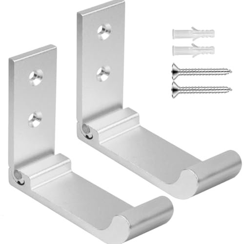 2 Pcs Faltbare Wandhaken klappbare Wandhalterung Aluminium Garderobe Klapphaken 90 ° Wandhalterungshaken Kleiderhaken für Garderobe Badezimmer Küchen 10 kg Tragkraft (Silber)