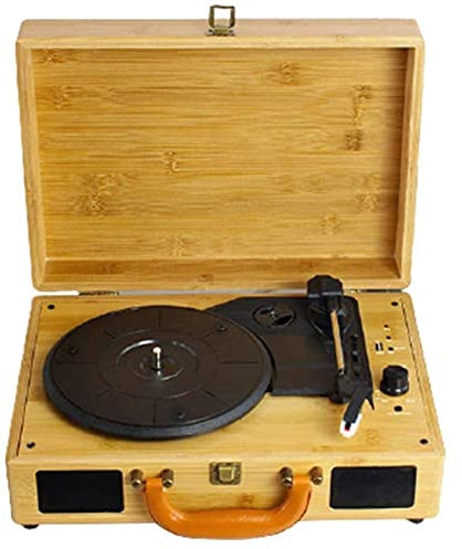 WDWDW Giradischi Grammofono Giradischi Vintage a 3 velocità Giradischi Bluetooth con Altoparlanti Stereo Incorporati Valigia Portatile Lettore Vinile LP