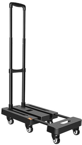 Chariot à Main Pliant avec Roues de 2,5 Pouces, Course Silencieuse, capacité de Chargement de 500 LB, Taille Pliante de 17x12,6 Pouces, Camion de Plates-Formes pour Bagages,Voyages