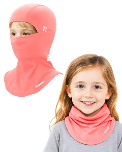 THIMOONS Pasamontañas infantil de invierno | cortavientos cálido pasamontañas con reflectante | bicicleta snowboard esquí | máscara de esquí para niños y niñas