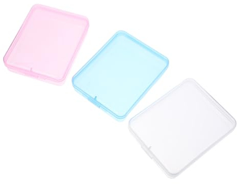 BUGUUYO 3piezas Caja De Almacenamiento De Maquillaje De Viaje Unidades Organizador Para Discos De Algodón Contenedor Con Tapa Transparente Para Hisopos Para Baño y Maquillaje Viaje