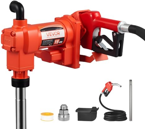 VEVOR Kraftstofftransferpumpe, 230V AC, elektrische Diesel-Transferpumpe, 57L /min, mit automatischer Abschaltung der Kraftstoffdüse, Förderschlauch, für Benzin, Kerosin, Biodiesel, Ethanol-Gemisch