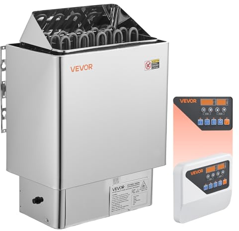 VEVOR Sauna Heater, 9KW 240V Electric Sauna Stove, Dry Steam Bath Saunas Stove with Pre-Drilled Bracket, Fit 317.8 to 459 CU.FT Saunas Rooms, Steam Bath Stoves for Home, Commercial, Leisure Venues