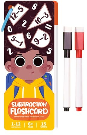 Matematiskt flashkort - matematikspel, flash-kort för tillägg och subtraktion - för och grundskoleelever och pojkar och flickor