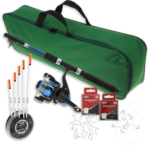 Telescopic Fishing Rod & Reel Set 6ft with Travel Case, Floats & Hooks – Complete Coarse Fishing Starter Kit
