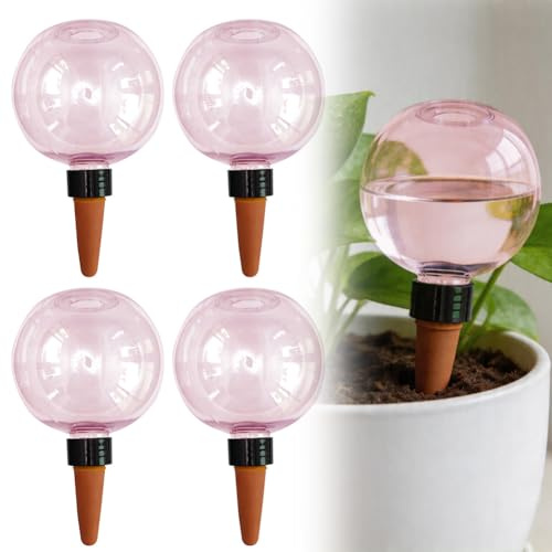 Tutamaz 4 sfere d'acqua per piante, irrigazione automatica delle piante, sfere di irrigazione, dispenser d'acqua per irrigazione automatica di stanze, balconi e piante da giardino (rosa)