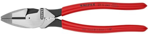 KNIPEX 09 11 240 SBA High Leverage Lineman Pliers New England with Tape Puller and Crimper