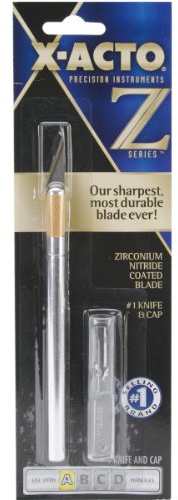 X-Acto Präzisionsmesser Z-Serie mit Kappe, Nr. 11 Klinge, Aluminiumgriff, Silber
