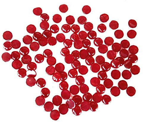 Rastogi Hantverk bordsuppsatser, glaspärlor för vasfyllning, bröllop, dekoration stenar 100 st (röd) storlek – 10 mm (1 cm)