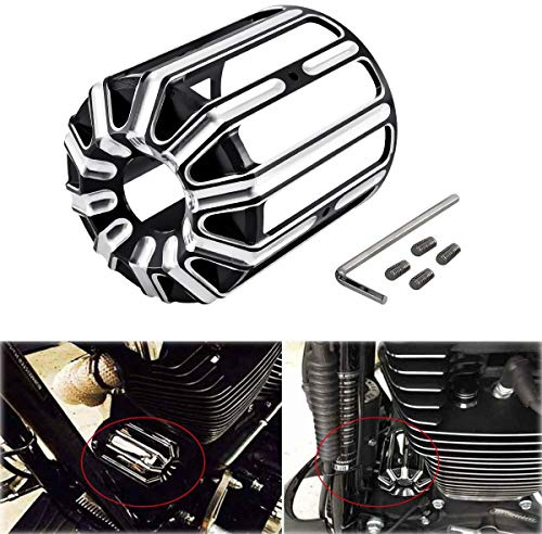 KATUR Moto Noir Couvercle De Filtre À Huile Garniture CNC en Aluminium Grille De Couverture De Billette pour Harley Davidson Modèles 10 Noir 03-482