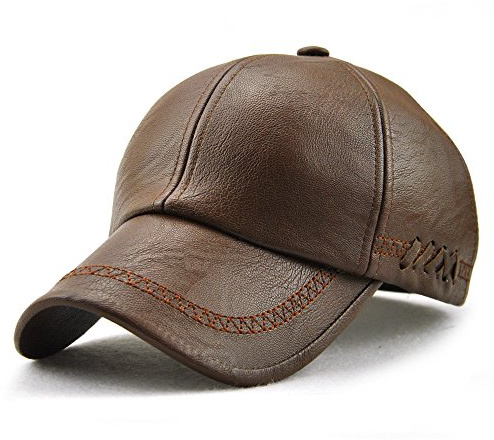Ueither Uomo Cappellino da Baseball Polo Cappello PU Pelle Regolabili Baseball Berretto Autunno e Inverno