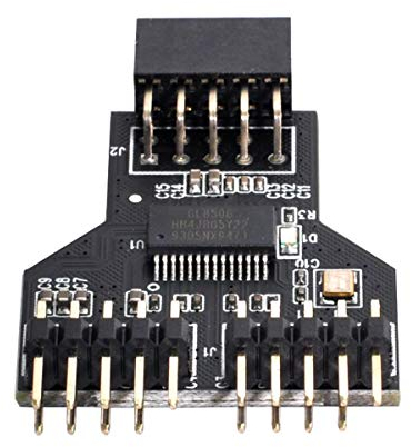 chenyang USB 2.0 Frontpanel Header 9/10 Pin 1 zu 2 HUB 9/10 Pin Mainboard Header Verlängerungsanschlussadapter