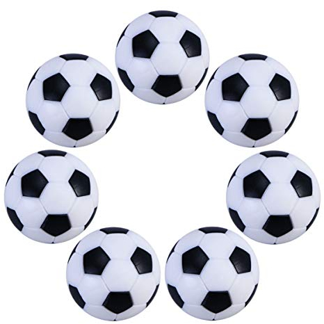 Garneck 6pcs Mini Footballs, 32mm Table Soccer Foosballs Replacements Black and White Table Football Ball for Foosball Table Parts