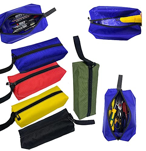 Pack Zipper Utility Waterproof Canvas Pouches/Screws Nails Tool Organizer/Nuts Empty Heavy Duty Multipurpose Bags/Bolts and Nuts