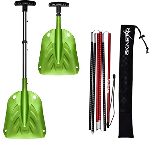 SkinStar Sonda para avalanchas de 260 o 320 cm y pala para nieve, plegable, de aluminio, ligera y compacta, juego de avalanchas