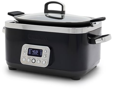 GreenPan Elite 8 en -1 programable de 6 cuartos de galón, tapa apta para lavaplatos y rejilla extraíble, sin PFAS de cerámica saludable antiadherente multi-cocina, Sear, salteado/café, cesta de vapor,