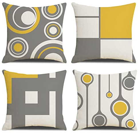MYCDXE Wurfkissenbezüge 60 x 60 cm Kissenbezüge 24 x 24 Zoll Leinen Dekorative Kissenbezüge Beschützer mit unsichtbarem Reißverschluss für Couch, Sofa, Autostuhl