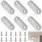 6 Pièces Supports d'Angle Plats, Équerre de Fixation Droit Plats, Équerres Plate en Inox, Pattes d'assemblage avec Vis, Pattes D'assemblage en Métal, avec 12 Vis