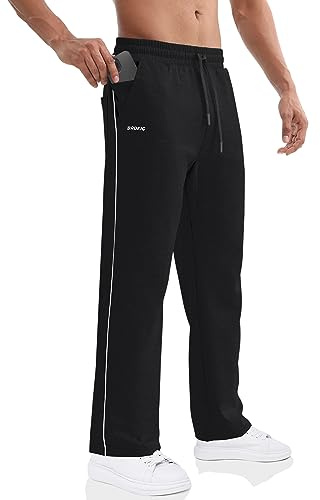 BROKIG Pantalon Jogging Homme Droit Pantalon Sport Homme XXL Noir