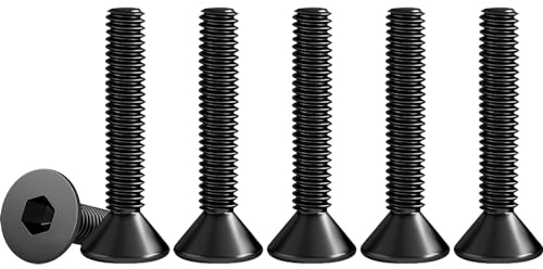 Drenky Tornillos Avellanados con Hexágono Interior, M3 X 25 mm Tornillo Avellanado Negro Acero Inoxidable A2 V2A Tornillos de Cabeza Avellanada Norma DIN 7991 / ISO 10642, Rosca Completa, 50 Piezas