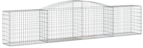 Parterre surélevé en Gabion arqué, jardinière en Cage à Pierre, Lit Surélevé à Gabion, Parterre de Fleurs Jardin Terrasse Extérieur Jardinière Panier à Pierres, 400x50x80/100 cm Fer galvanisé