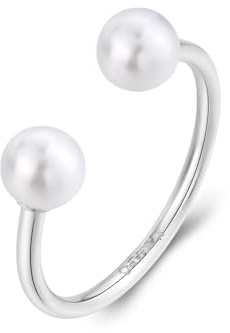 S'Agapõ Anello Donna, Anello Regolabile in Acciaio e Perle | Collezione Wisdom - SWI34