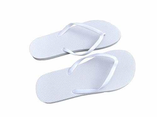 Kate Chesters Art Paquete de 20 chanclas blancas para invitados de boda | Chanclas al por mayor | Zapatos de invitados de hotel, talla única, White, Large