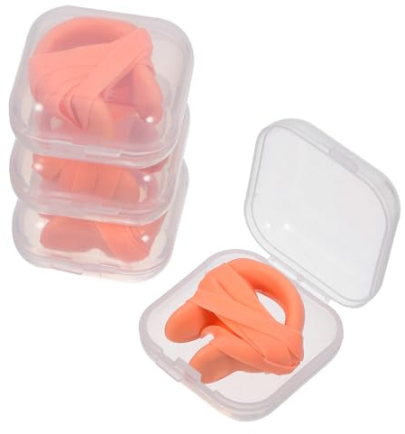 Healvian Tappi Nasali da Nuoto Professionali in Lattice Cinturino, Clip Nasali Comode e Resistenti all’Usura, Set da 4 Pezzi per Ragazzo Ragazza e Adulti, Protezione Antiscivolo per Sport