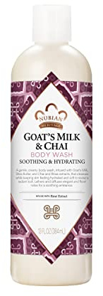 Nubian Heritage Body Wash Goats Milk and Chai Soothing & Hydrating Body Cleanser Made with Fair Trade Shea Butter, 13 oz