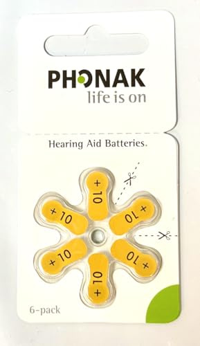 Phonak Mercury Free Size 10 Zinc Air Hearing Aid Batteries (60 Batteries)