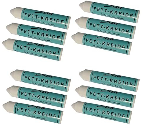 12x SISA Fett-Kreide weiß 17,5 mm