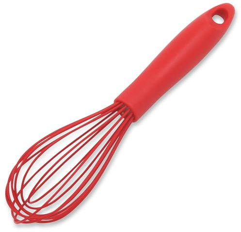Chef Craft Premium Silicone Wire Cooking Whisk, 10.5 Inch, Red