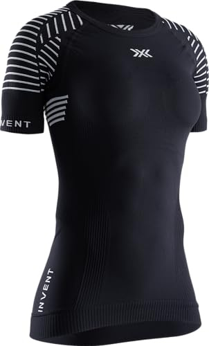 X-Bionic Invent 4.0 - Maglia Termica Donna Manica Corta a Compressione - Alte Prestazioni per Running, Sci, Ciclismo, Fitness, e Sport Invernali - Adatta a Climi Rigidi, Opal Black/Arctic White, L