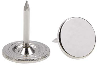 sourcing map 100Stk.Polsternägel Reißzwecken 11mm x 13mm Flachkopfnägeln Pins Silber Farbton