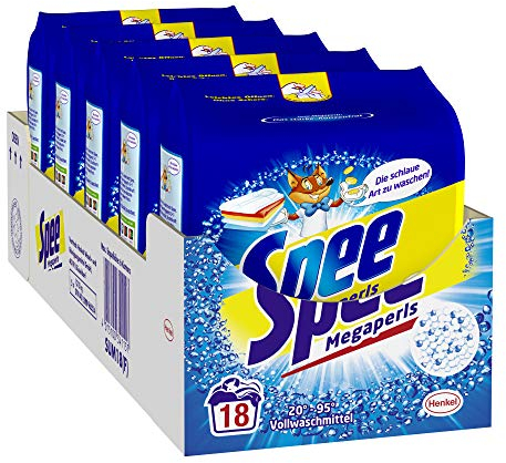 Spee, Megaperls Universal 3+1, Vollwaschmittel, 90 (5 x 18) Waschladungen, Reinheit, Strahlkraft und Frische für deine Wäsche - zum schlauen Preis