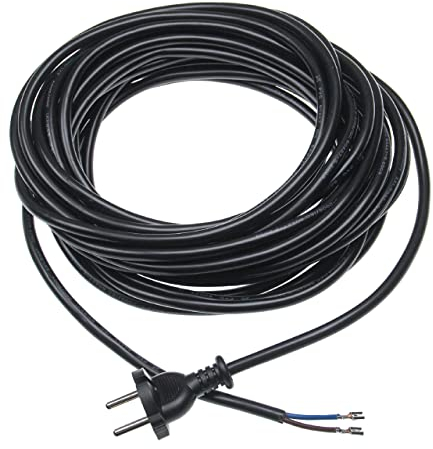 vhbw Universal-Stromkabel z.B. kompatibel mit Kärcher, Siemens, Miele und mehr - 10m Kabel 2000W - kompatibel mit diversen Staubsauger