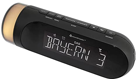 Soundmaster UR6600SW DAB+ und UKW Radiowecker Wecker mit Nachtlicht 2 Weckzeiten USB Ladefunktion stufenlos dimmbar