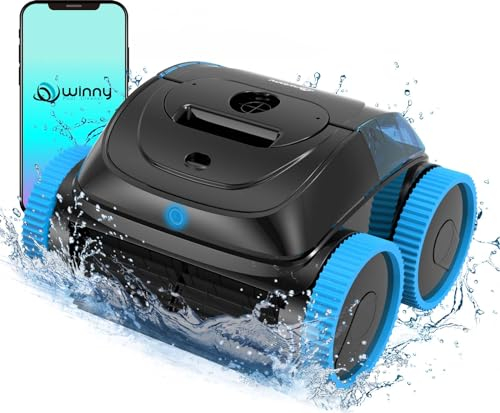 Poolroboter mit Akku (15600-mAh), Kabellos Poolroboter für Boden und Wand, Poolsauger Bodensauger mit 3 Motoren, Hält 180 Minunten Pool Bodensauger Geeignet auch für Wasserlinie Reinigung (Mit APP)