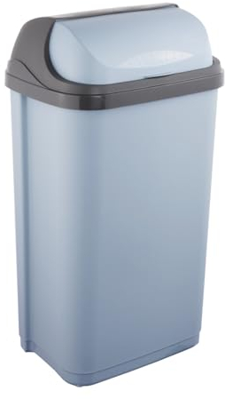 keeeper Abfallbehälter mit Rolldeckel, 50 l, 39 x 29,5 x 67,5 cm, Rasmus, Blau (Nordic Blue)