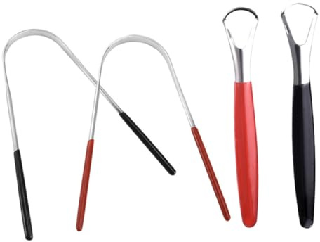 minkissy 4 Pz raschietto per lingua Linguetta di plastica cleaner pulitore orale pulitore lingua pulisci-lingua strumento per raschiare la lingua spazzola per la lingua aprire detergente