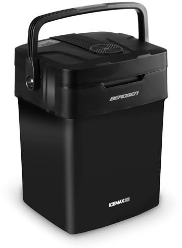 Berdsen Kühlbox Auto Camping Kühlschrank Für Auto LKW Boot Elektrisch Kühlung Bis 18°C Unter Umgebungstemperatur Mit Wärmefunktion Bis 65°C 12V 230V Energiesparend Schwarz 29L