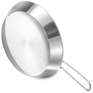 Stainless Steel Frying Pans with Folding Handle for Kitchen Travel Friendly Frypan Practical Cookware Cooking Supplies